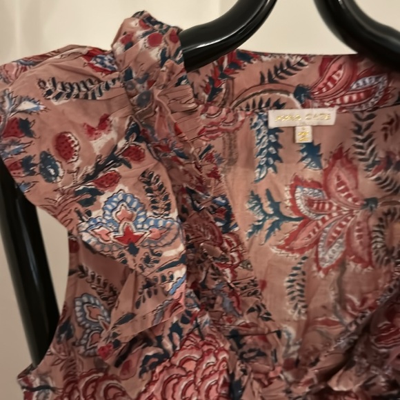 Anna Cate Sz S Charlotte Peaxh Floral Tiered Maxi Dress B24 - Picture 11 of 13